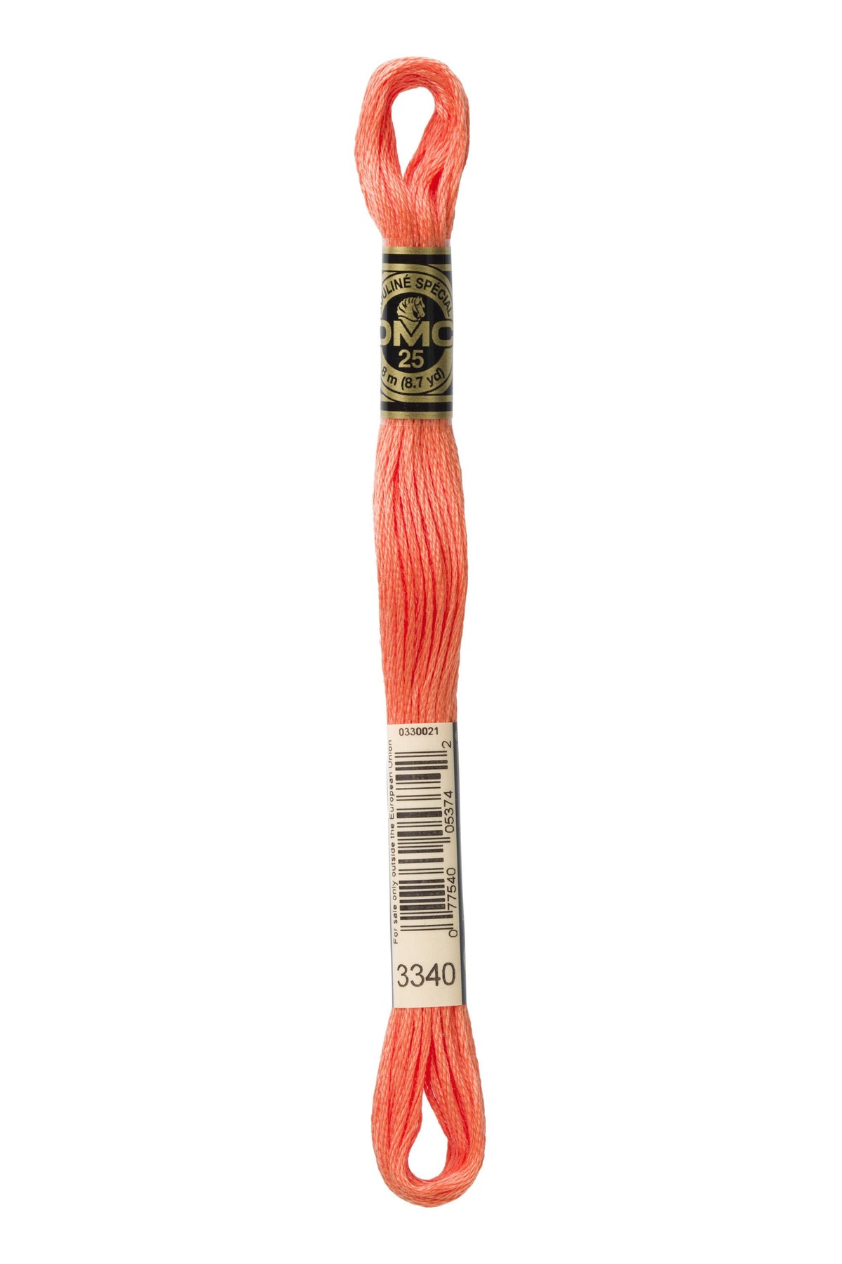 DMC Mouliné Spécial 25, colore 3340, matassina da 8 metri, 100% cotone