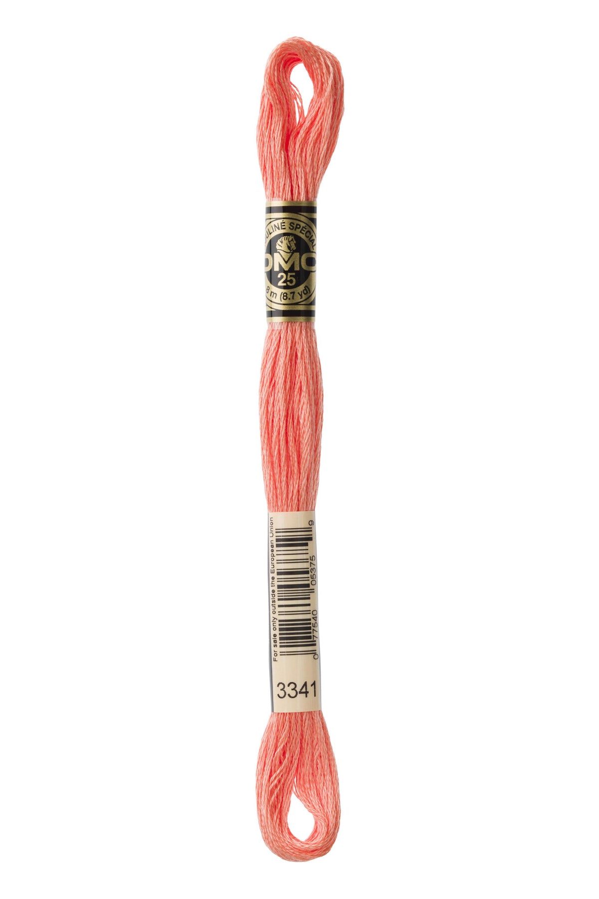 DMC Mouliné Spécial 25, colore 3341, matassina da 8 metri, 100% cotone