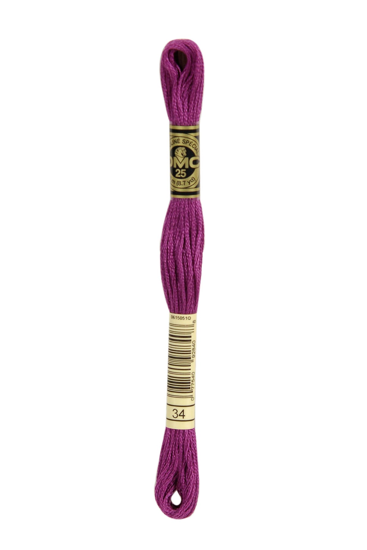 DMC Mouliné Spécial 25, colore 34, matassina da 8 metri, 100% cotone