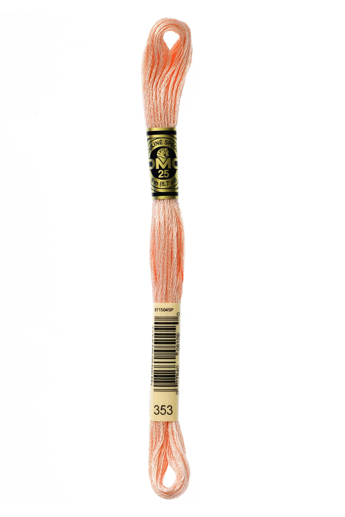 DMC Mouliné Spécial 25, colore 353, matassina da 8 metri, 100% cotone