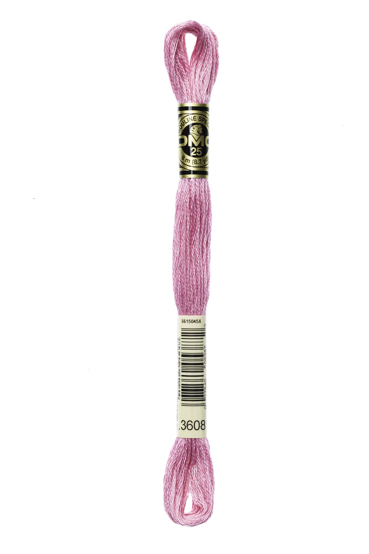 DMC Mouliné Spécial 25, colore 3608, matassina da 8 metri, 100% cotone