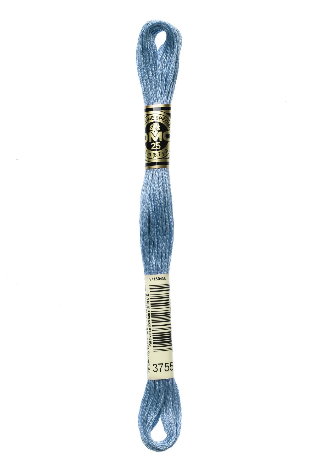 DMC Mouliné Spécial 25, colore 3755, matassina da 8 metri, 100% cotone
