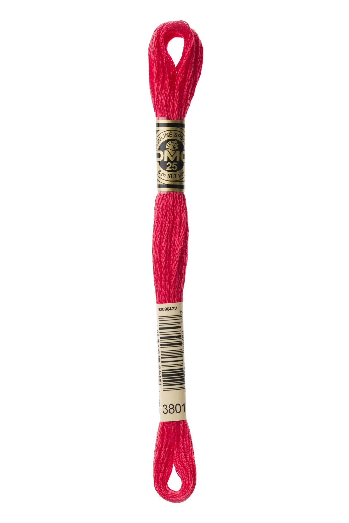 DMC Mouliné Spécial 25, colore 3801, matassina da 8 metri, 100% cotone