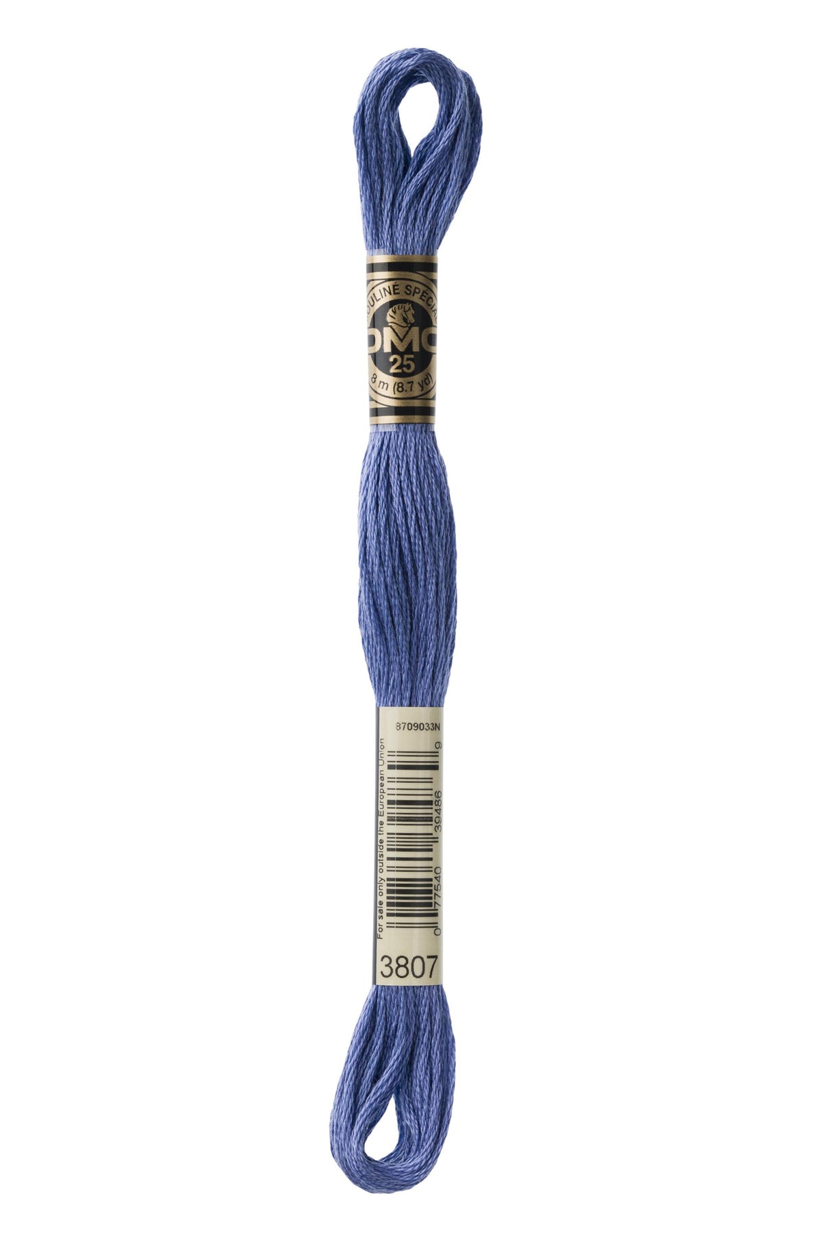DMC Mouliné Spécial 25, colore 3807, matassina da 8 metri, 100% cotone