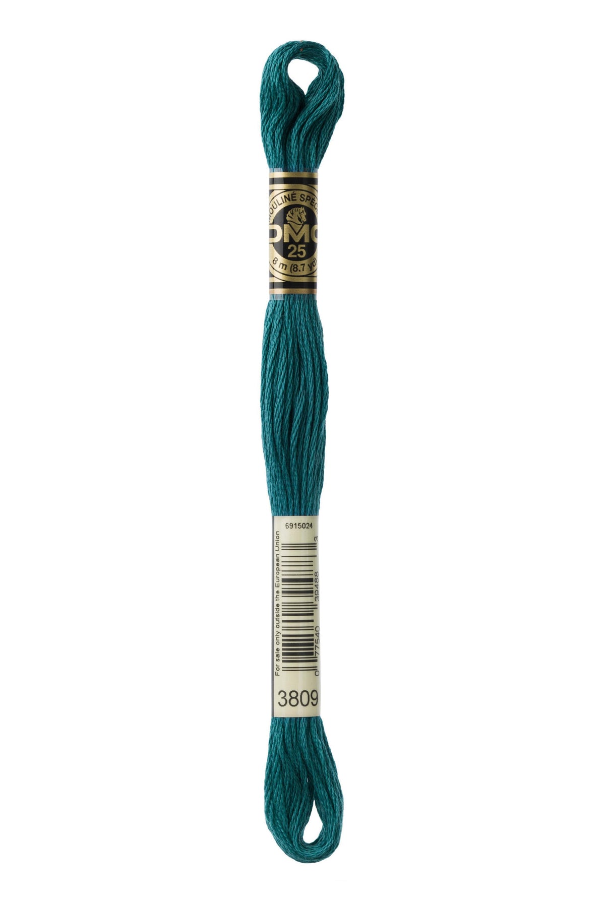 DMC Mouliné Spécial 25, colore 3809, matassina da 8 metri, 100% cotone