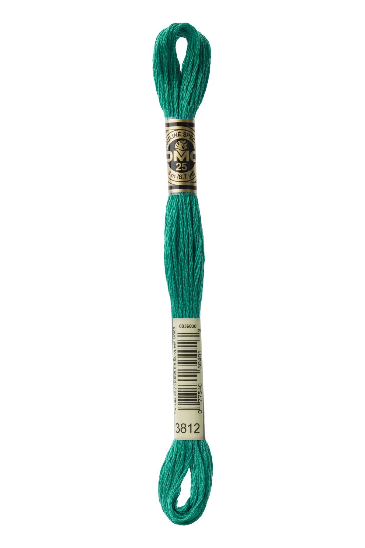 DMC Mouliné Spécial 25, colore 3812, matassina da 8 metri, 100% cotone