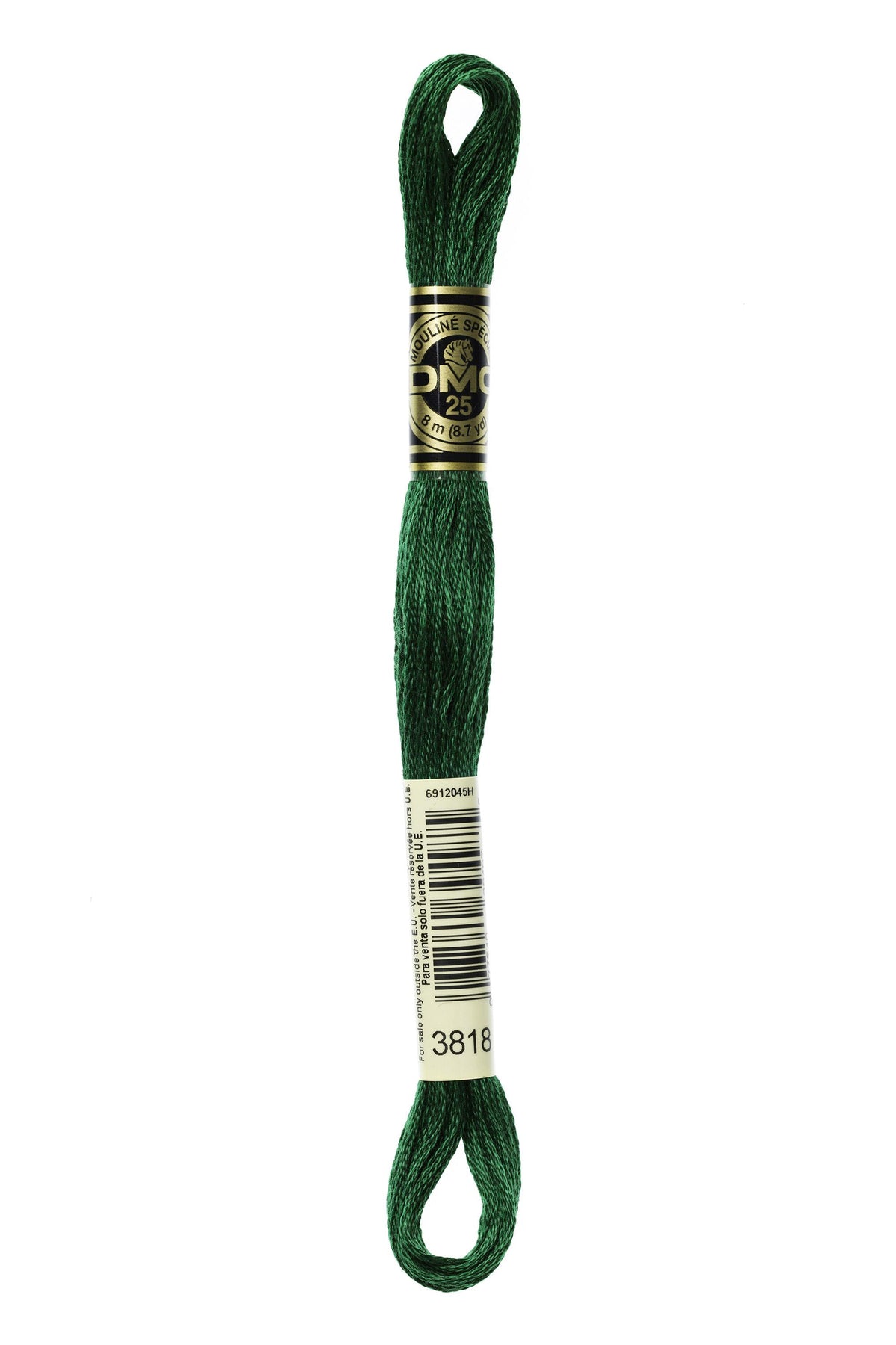 DMC Mouliné Spécial 25, colore 3818, matassina da 8 metri, 100% cotone