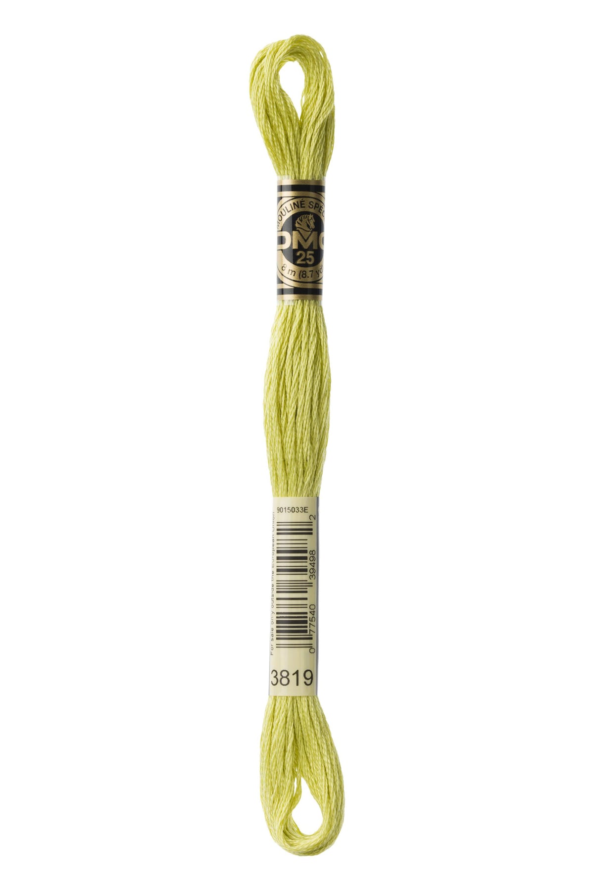 DMC Mouliné Spécial 25, colore 3819, matassina da 8 metri, 100% cotone
