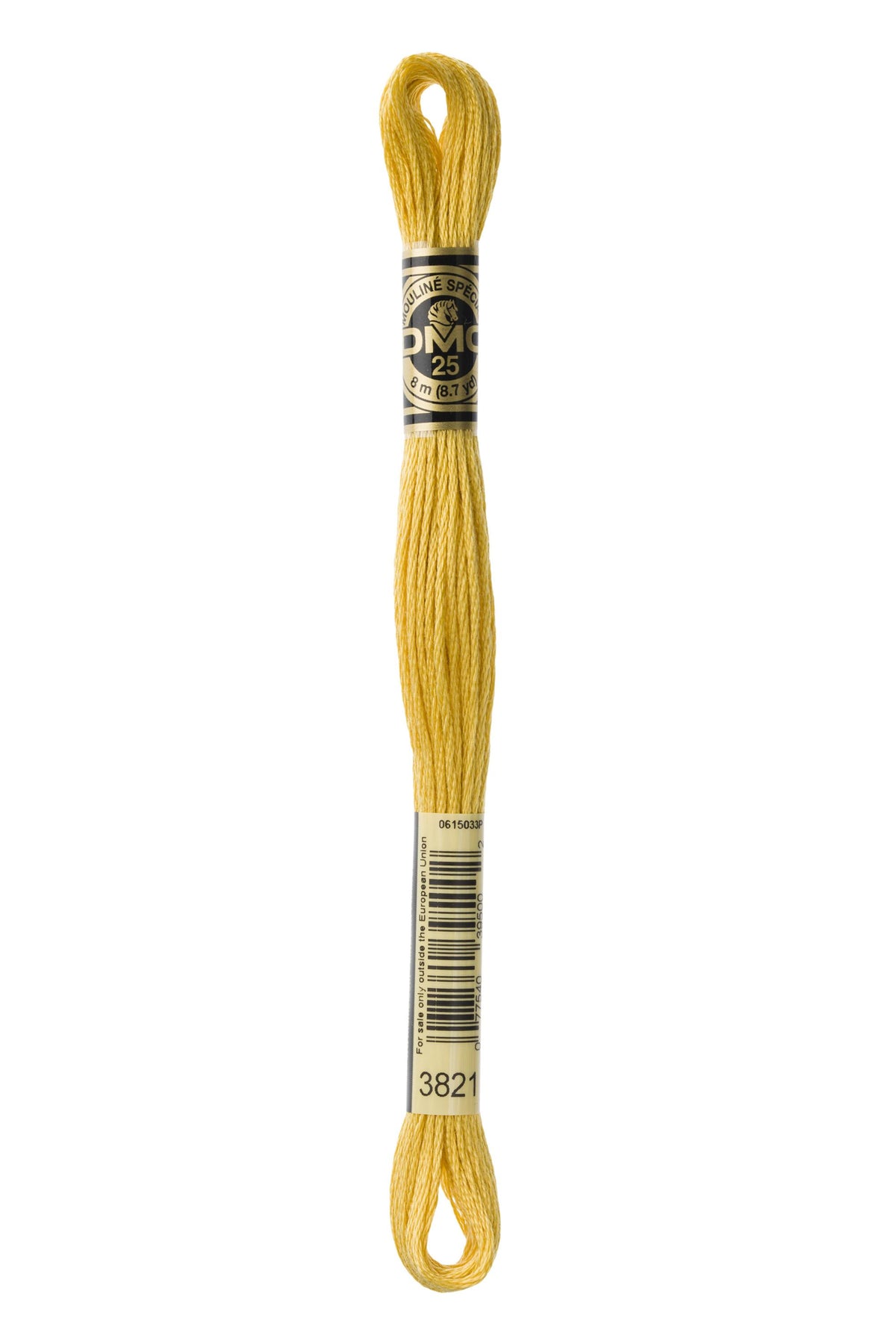 DMC Mouliné Spécial 25, colore 3821, matassina da 8 metri, 100% cotone