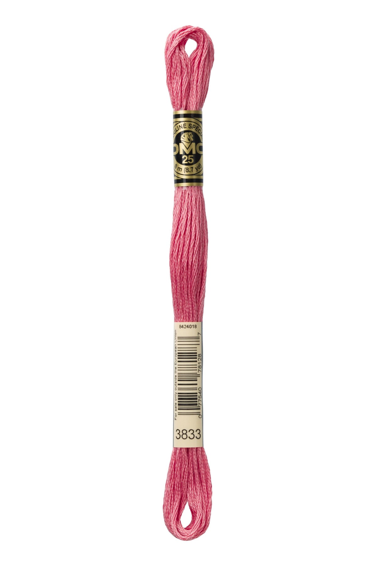 DMC Mouliné Spécial 25, colore 3833, matassina da 8 metri, 100% cotone