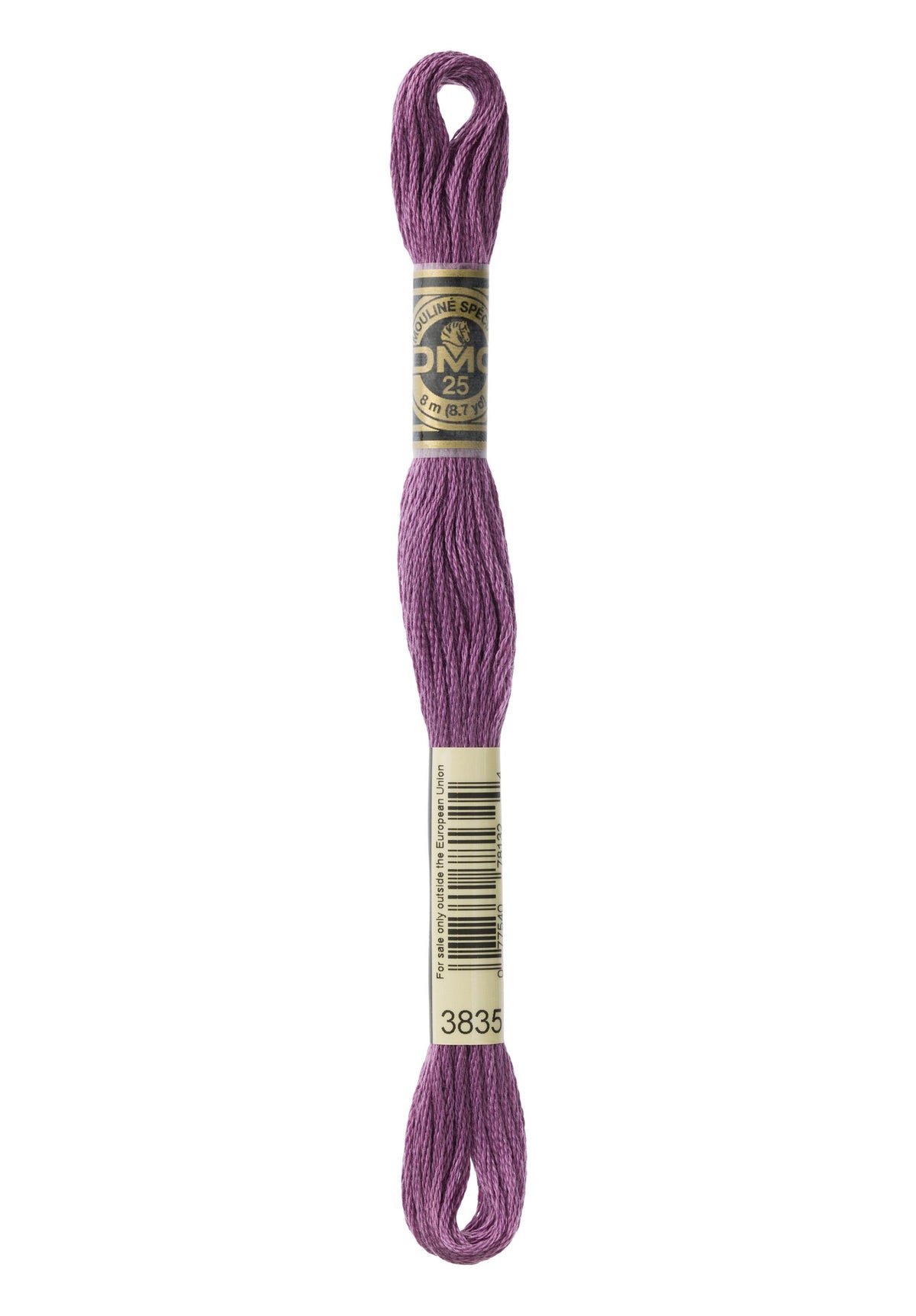 DMC Mouliné Spécial 25, colore 3835, matassina da 8 metri, 100% cotone