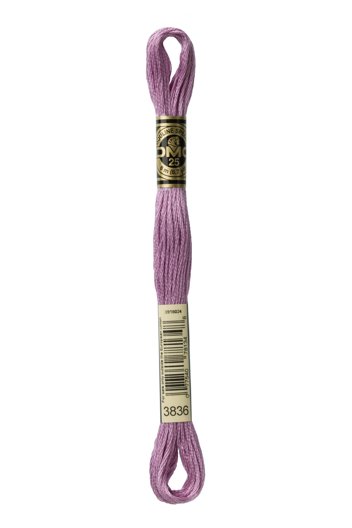 DMC Mouliné Spécial 25, colore 3836, matassina da 8 metri, 100% cotone