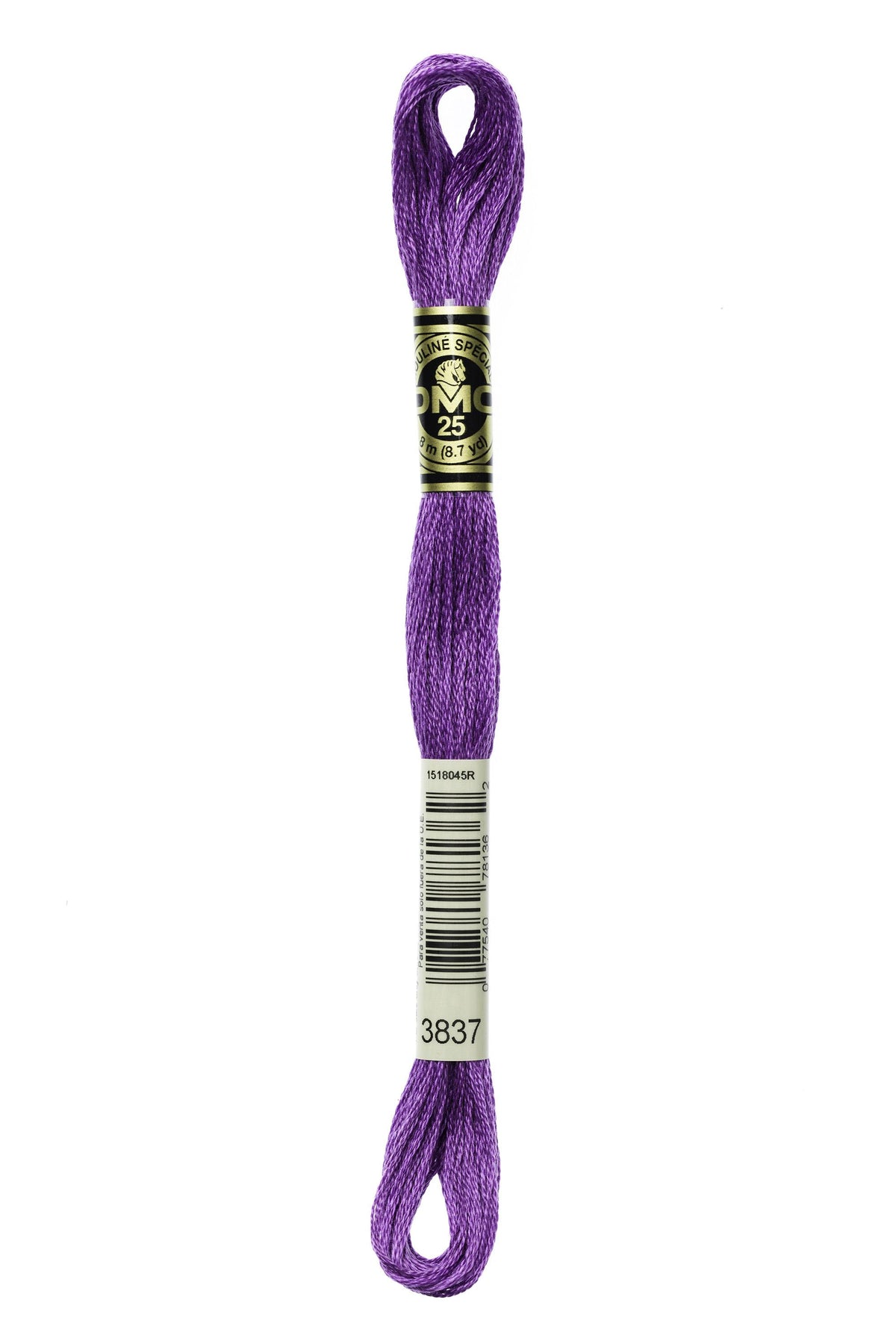 DMC Mouliné Spécial 25, colore 3837, matassina da 8 metri, 100% cotone