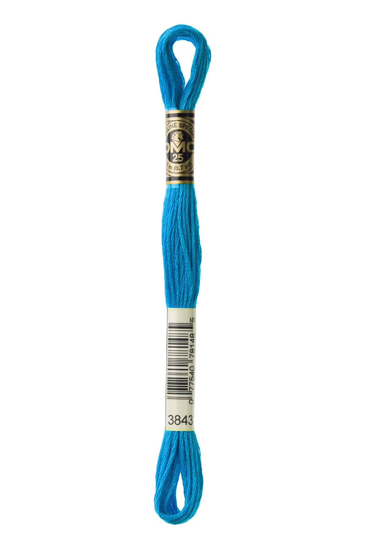 DMC Mouliné Spécial 25, colore 3843, matassina da 8 metri, 100% cotone