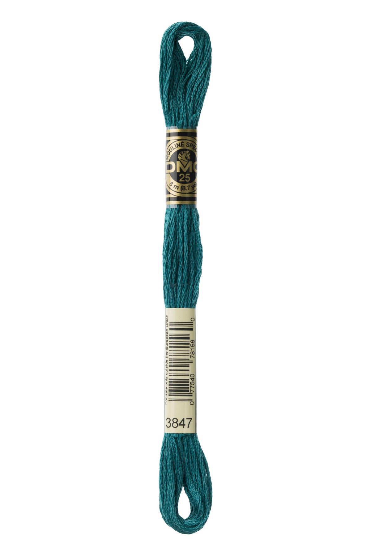 DMC Mouliné Spécial 25, colore 3847, matassina da 8 metri, 100% cotone