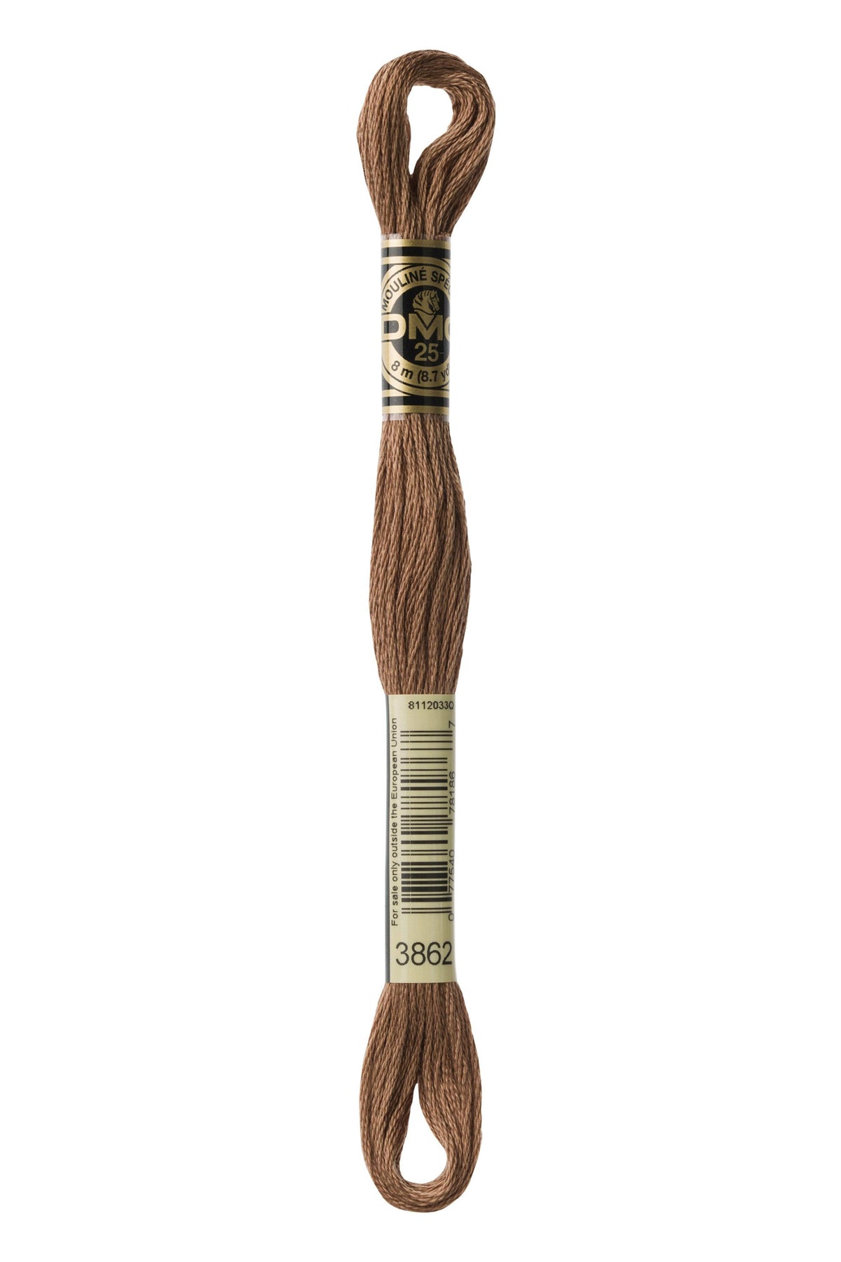 DMC Mouliné Spécial 25, colore 3862, matassina da 8 metri, 100% cotone
