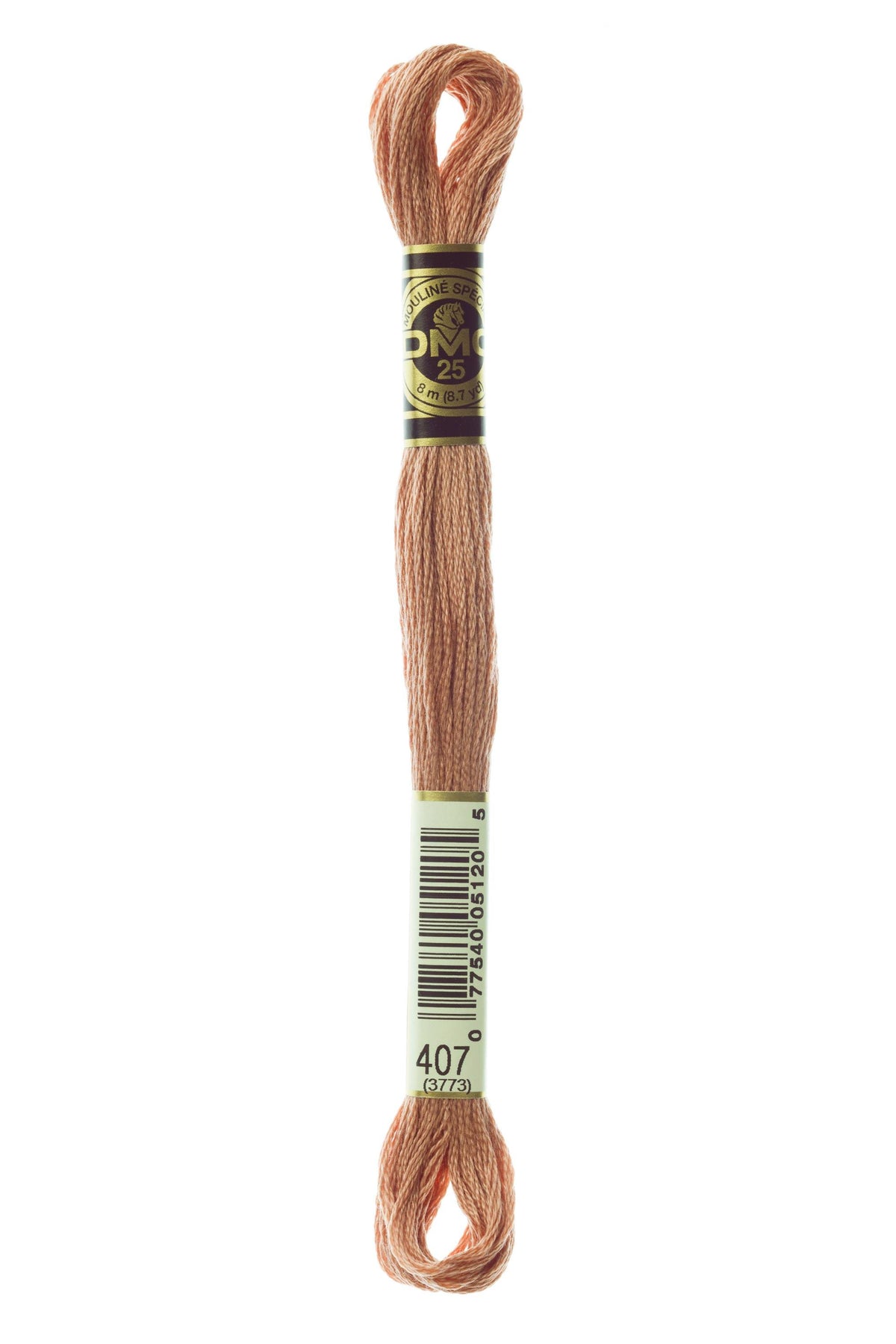 DMC Mouliné Spécial 25, colore 407, matassina da 8 metri, 100% cotone