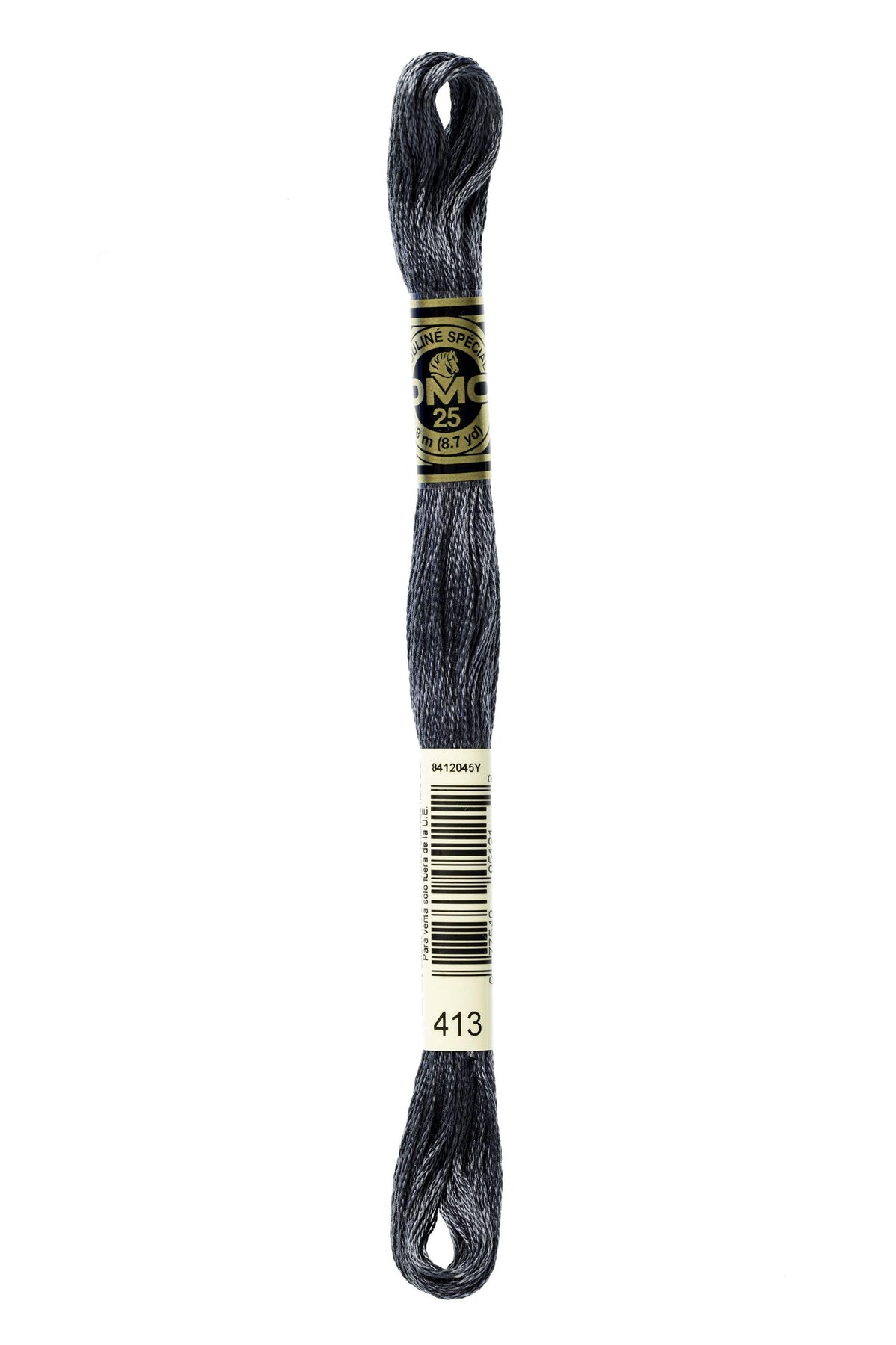 DMC Mouliné Spécial 25, colore 413, matassina da 8 metri, 100% cotone
