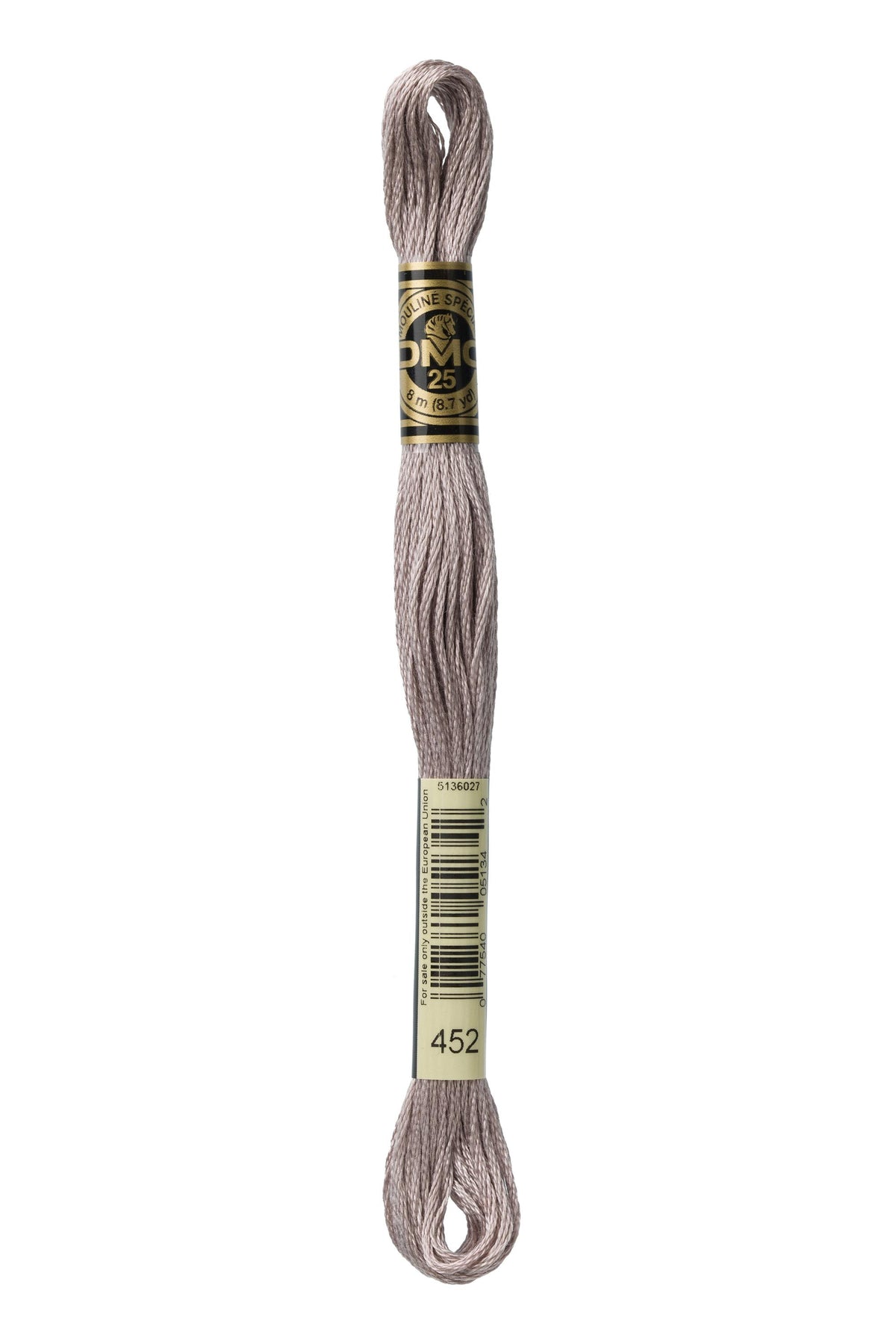DMC Mouliné Spécial 25, colore 452, matassina da 8 metri, 100% cotone