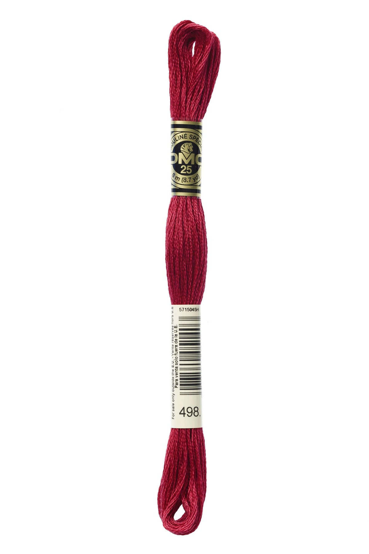 DMC Mouliné Spécial 25, colore 498, matassina da 8 metri, 100% cotone