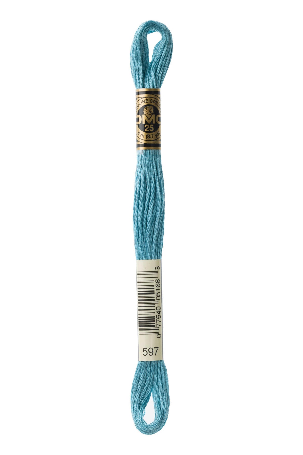 DMC Mouliné Spécial 25, colore 597, matassina da 8 metri, 100% cotone