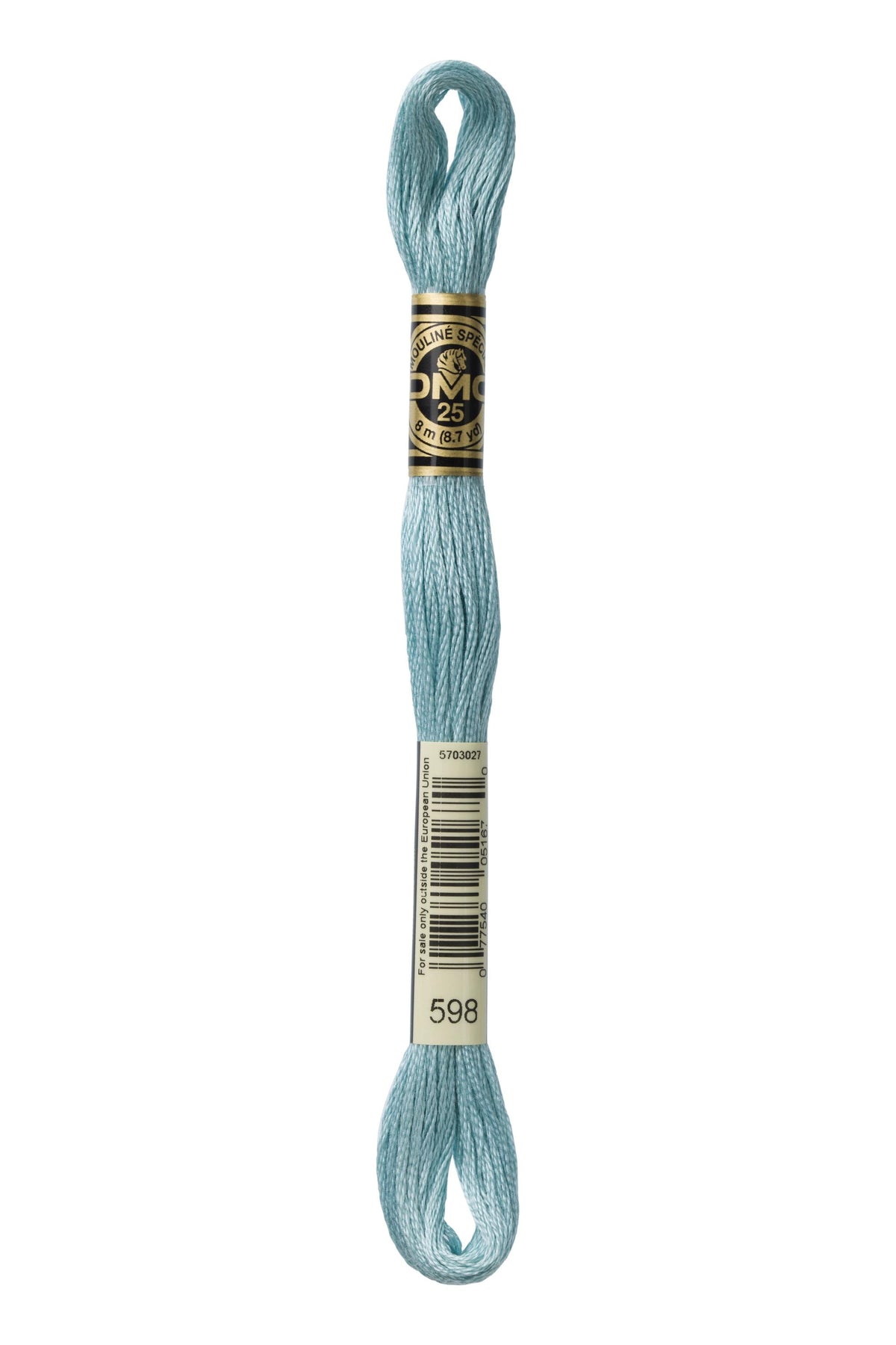 DMC Mouliné Spécial 25, colore 598, matassina da 8 metri, 100% cotone