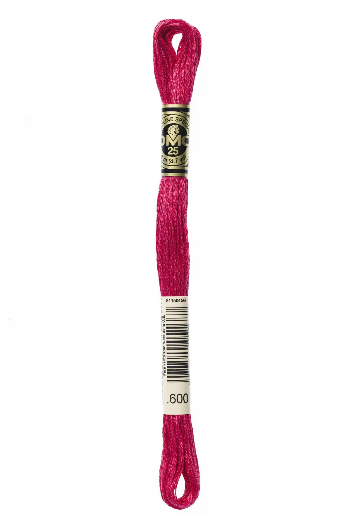 DMC Mouliné Spécial 25, colore 600, matassina da 8 metri, 100% cotone