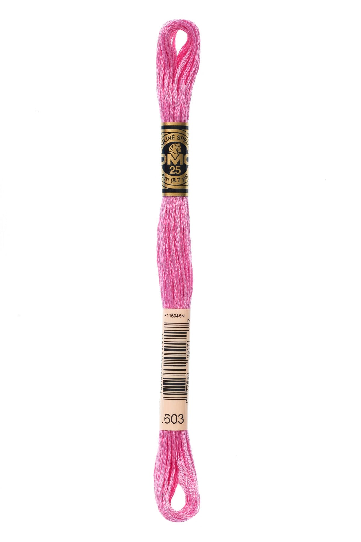 DMC Mouliné Spécial 25, colore 603, matassina da 8 metri, 100% cotone