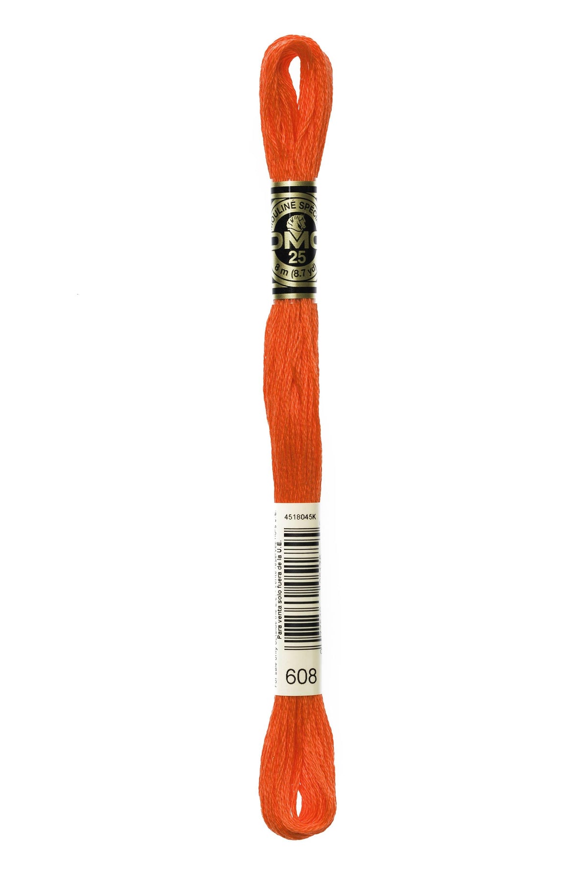 DMC Mouliné Spécial 25, colore 608, matassina da 8 metri, 100% cotone