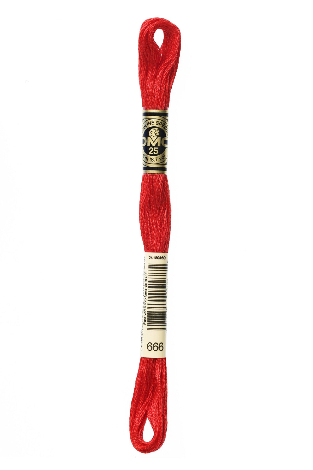 DMC Mouliné Spécial 25, colore 666, matassina da 8 metri, 100% cotone