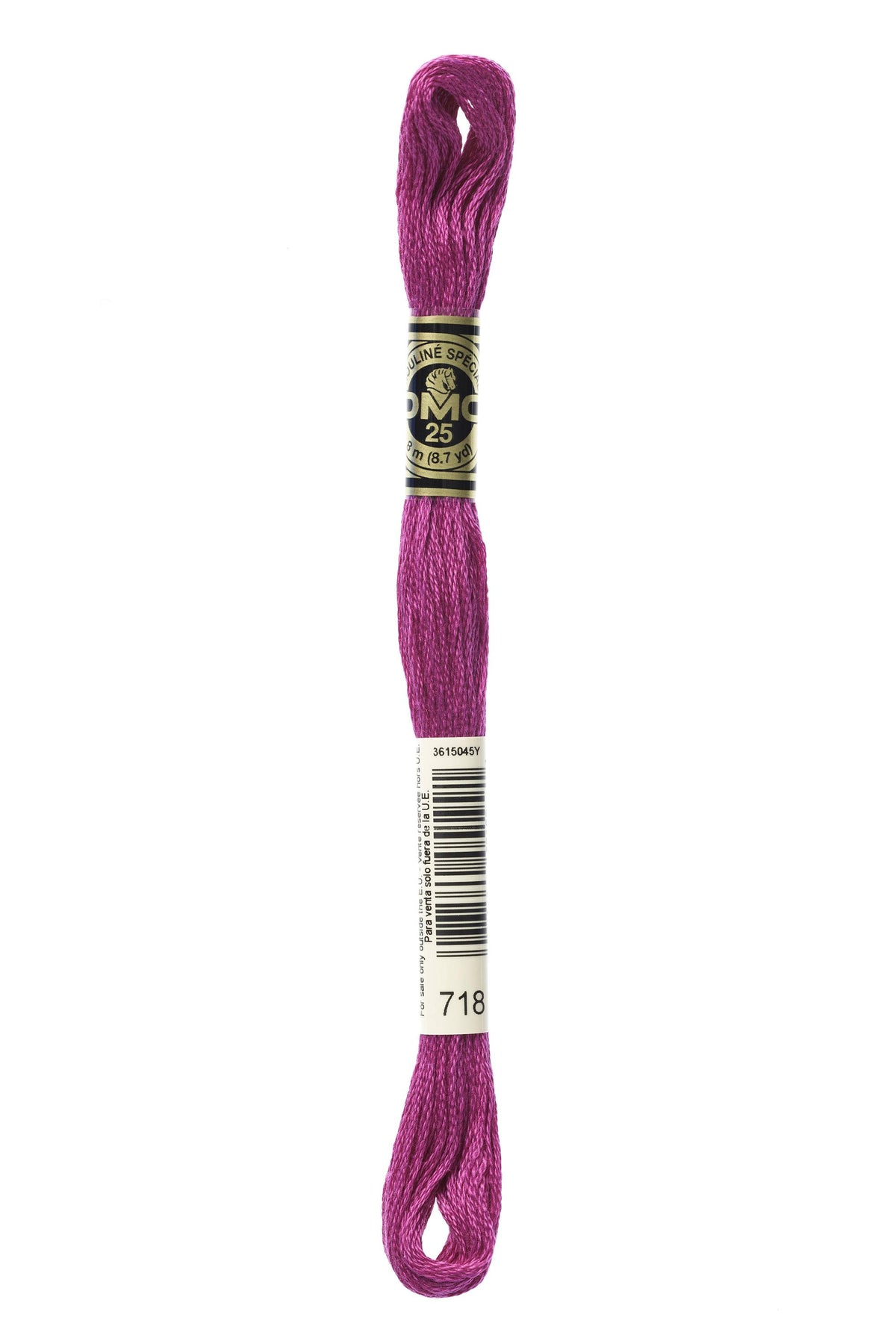 DMC Mouliné Spécial 25, colore 718, matassina da 8 metri, 100% cotone
