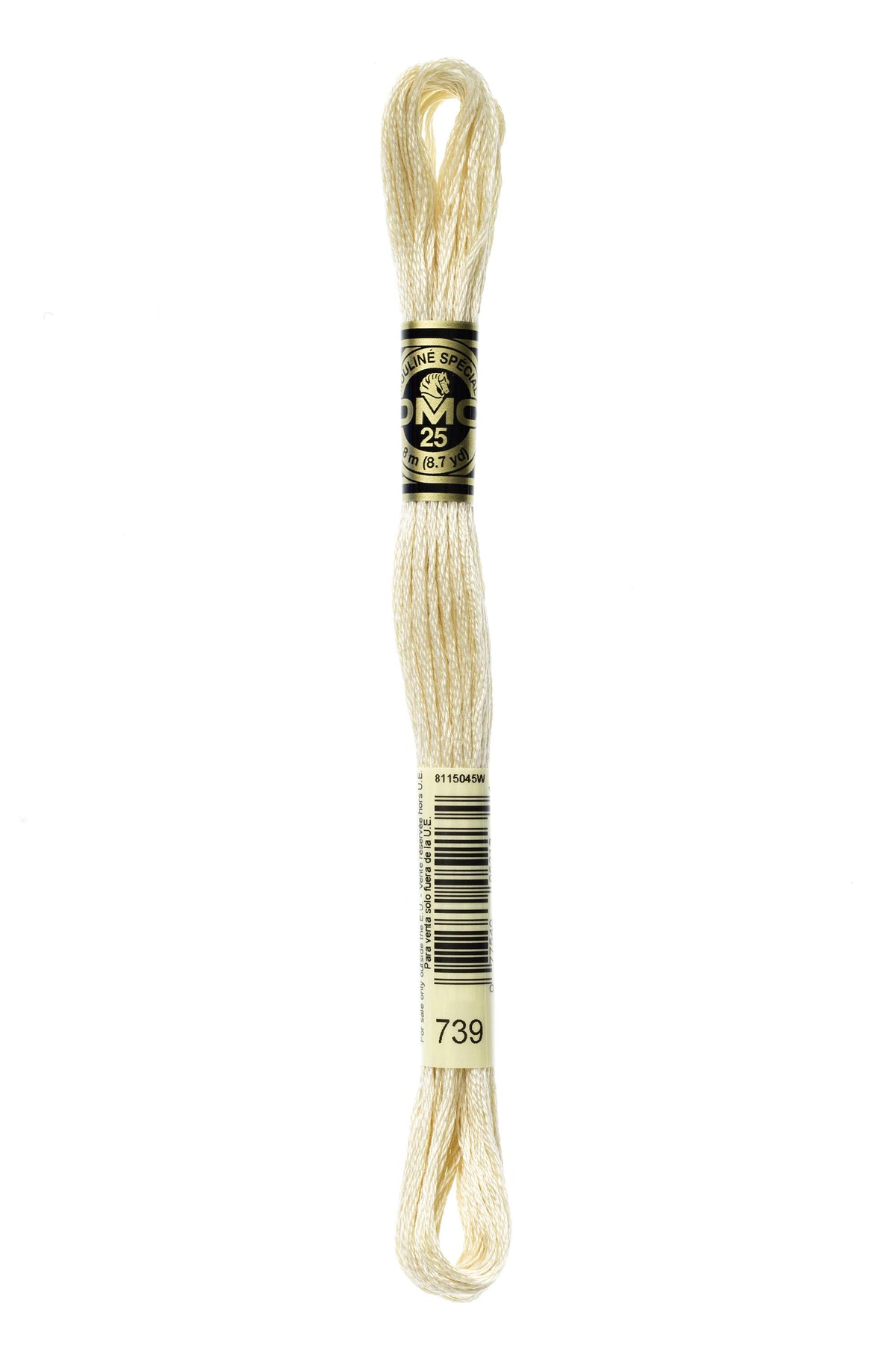 DMC Mouliné Spécial 25, colore 739, matassina da 8 metri, 100% cotone