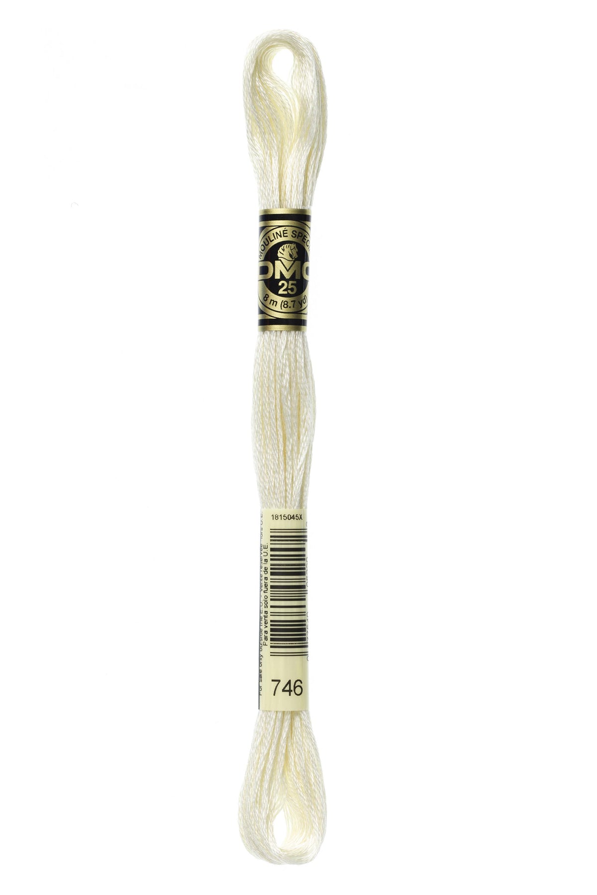 DMC Mouliné Spécial 25, colore 746, matassina da 8 metri, 100% cotone