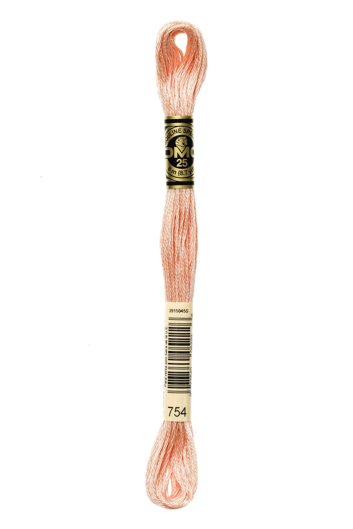 DMC Mouliné Spécial 25, colore 754, matassina da 8 metri, 100% cotone
