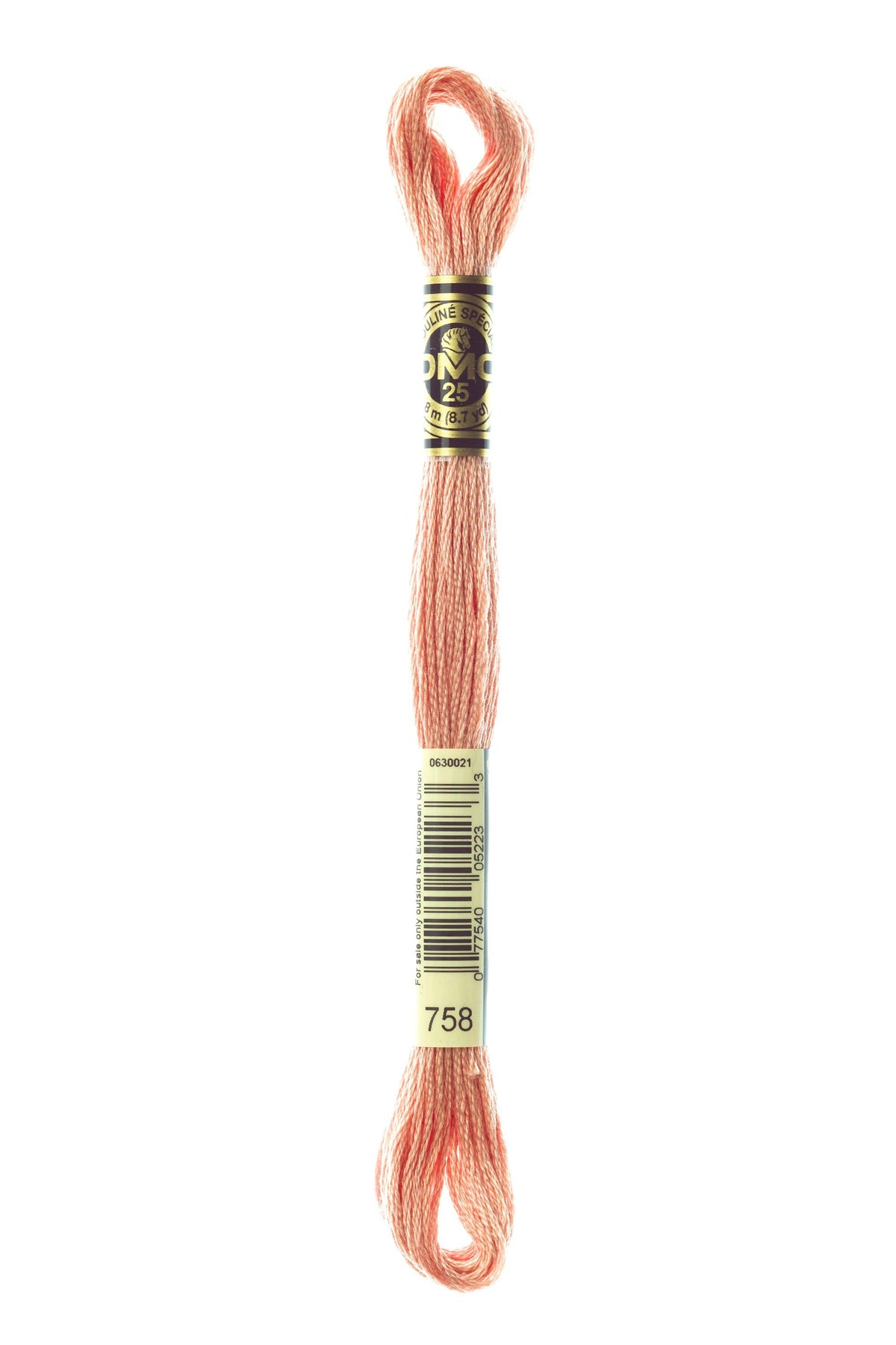 DMC Mouliné Spécial 25, colore 758, matassina da 8 metri, 100% cotone