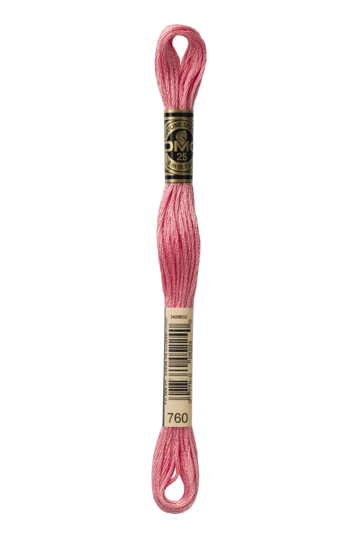 DMC Mouliné Spécial 25, colore 760, matassina da 8 metri, 100% cotone