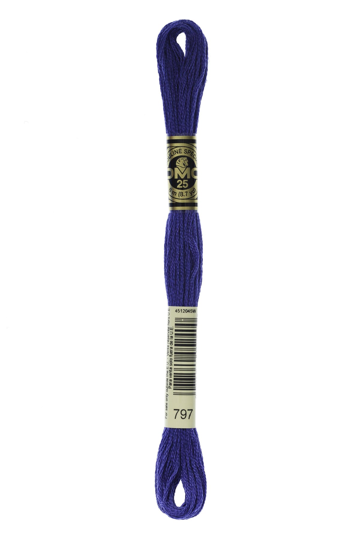 DMC Mouliné Spécial 25, colore 797, matassina da 8 metri, 100% cotone