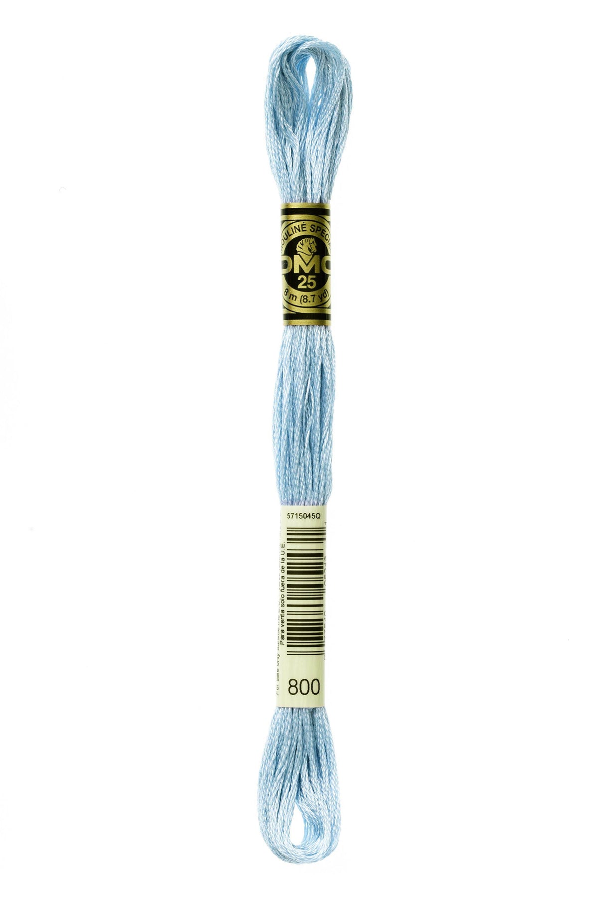 DMC Mouliné Spécial 25, colore 800, matassina da 8 metri, 100% cotone