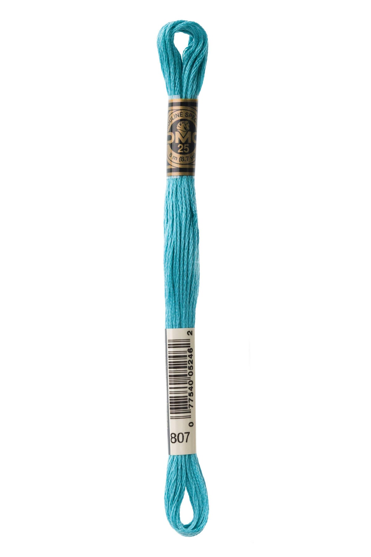 DMC Mouliné Spécial 25, colore 807, matassina da 8 metri, 100% cotone