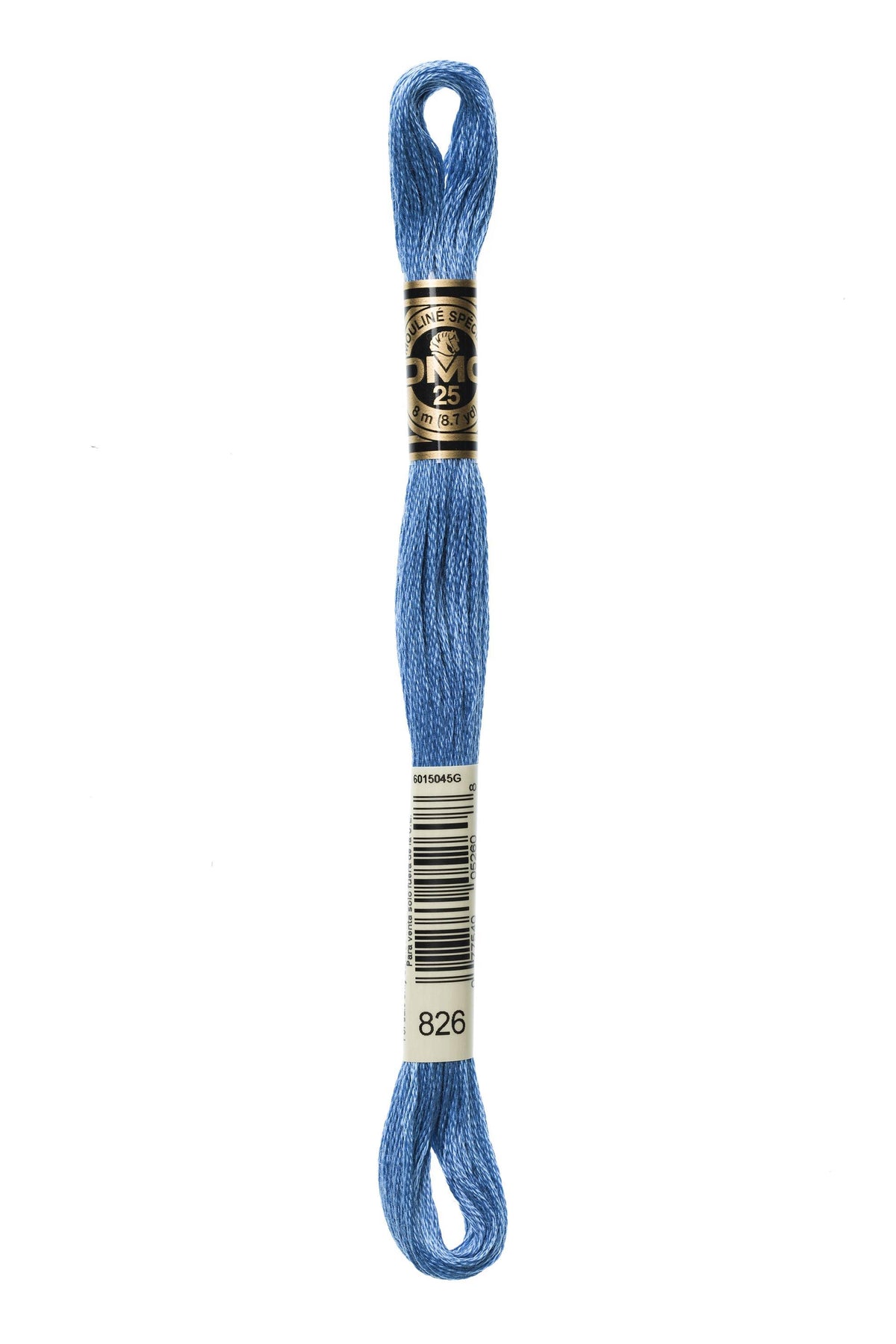 DMC Mouliné Spécial 25, colore 826, matassina da 8 metri, 100% cotone
