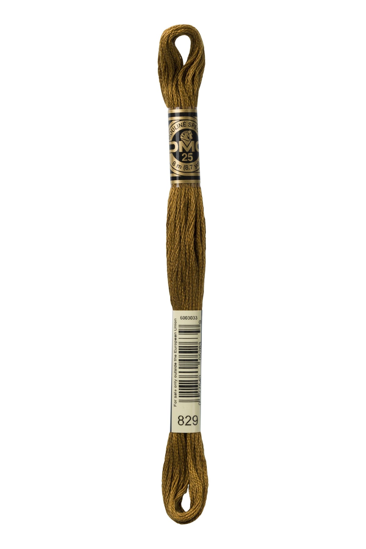 DMC Mouliné Spécial 25, colore 829, matassina da 8 metri, 100% cotone