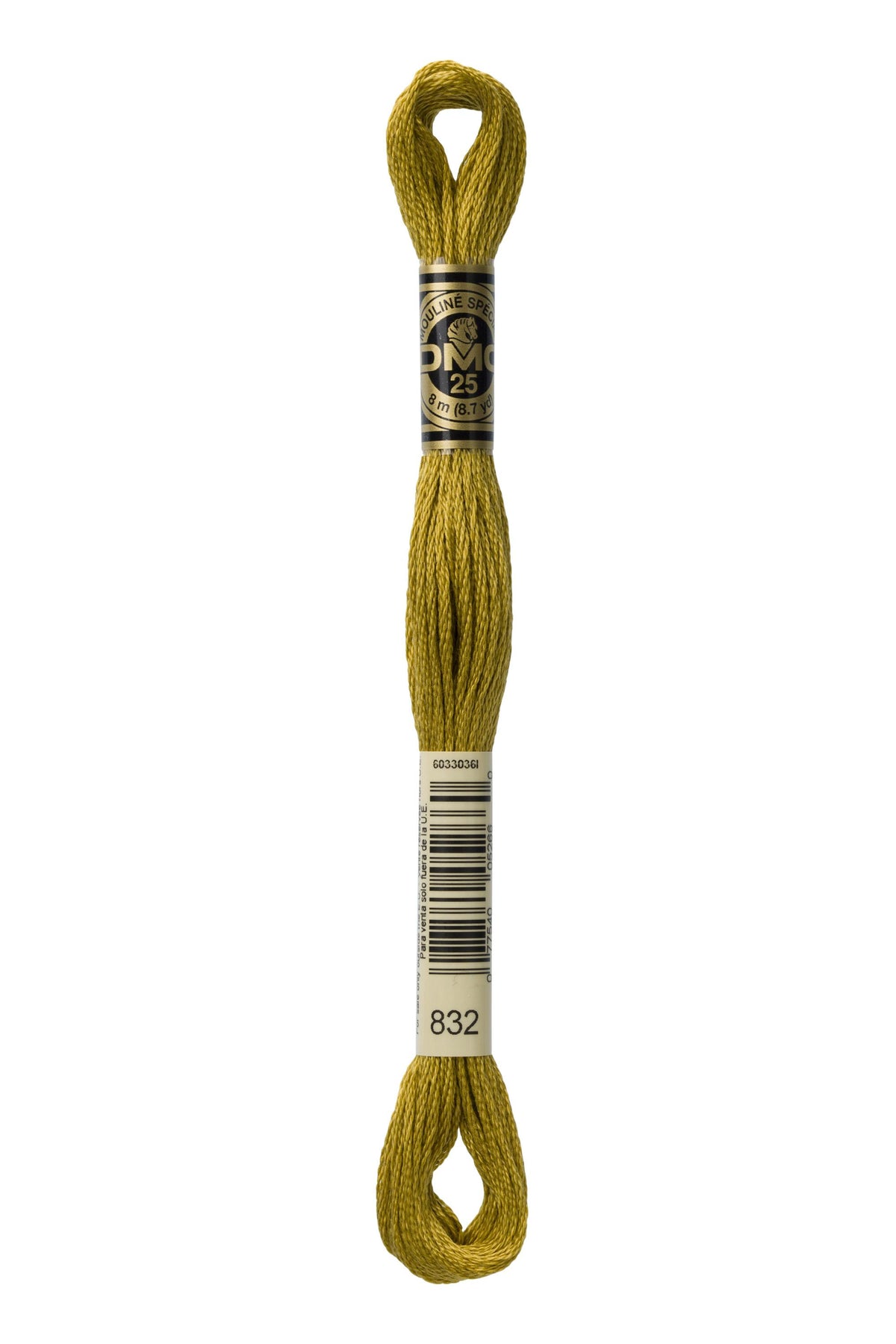 DMC Mouliné Spécial 25, colore 832, matassina da 8 metri, 100% cotone