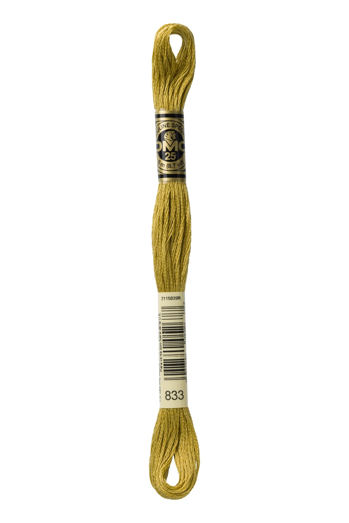 DMC Mouliné Spécial 25, colore 833, matassina da 8 metri, 100% cotone