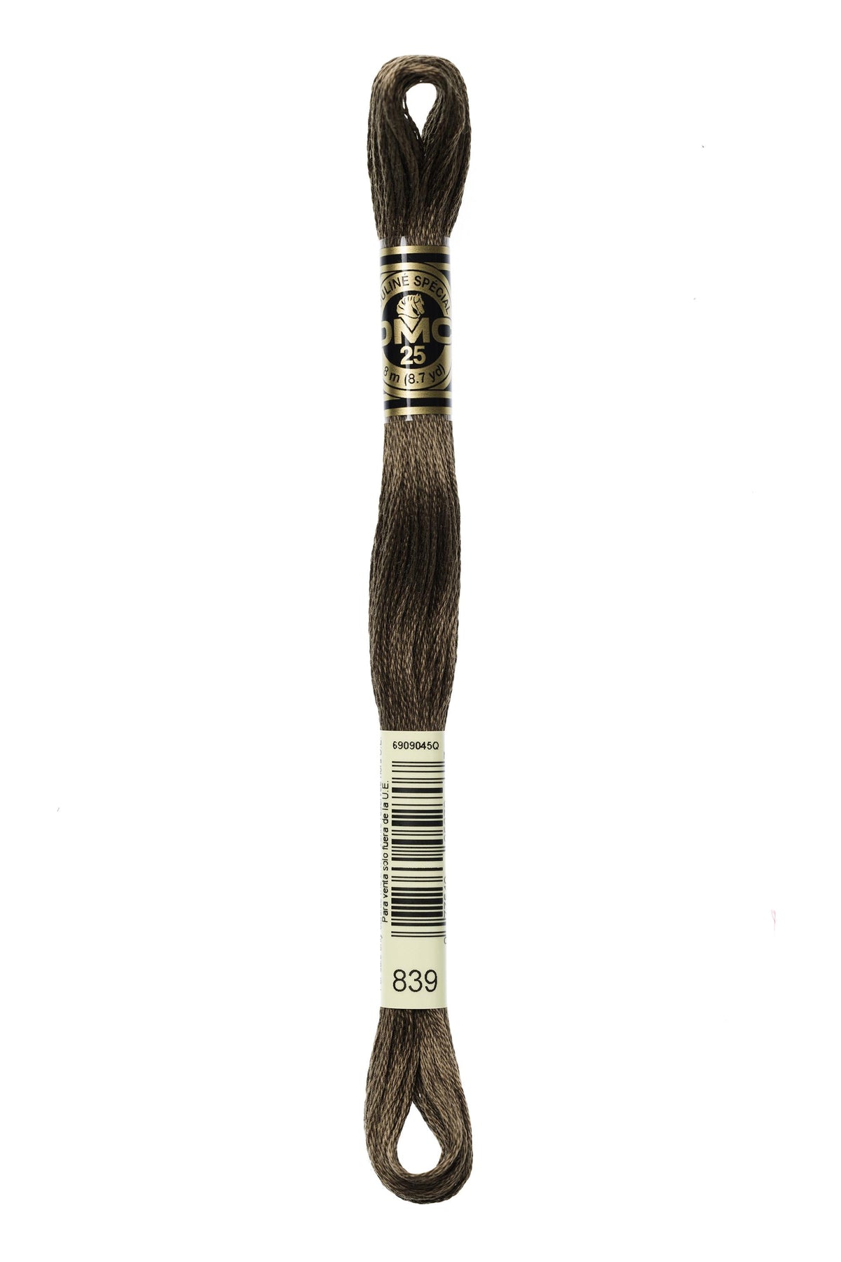 DMC Mouliné Spécial 25, colore 839, matassina da 8 metri, 100% cotone