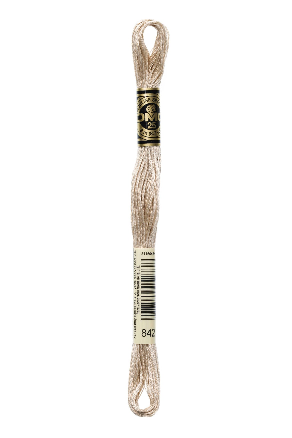 DMC Mouliné Spécial 25, colore 842, matassina da 8 metri, 100% cotone