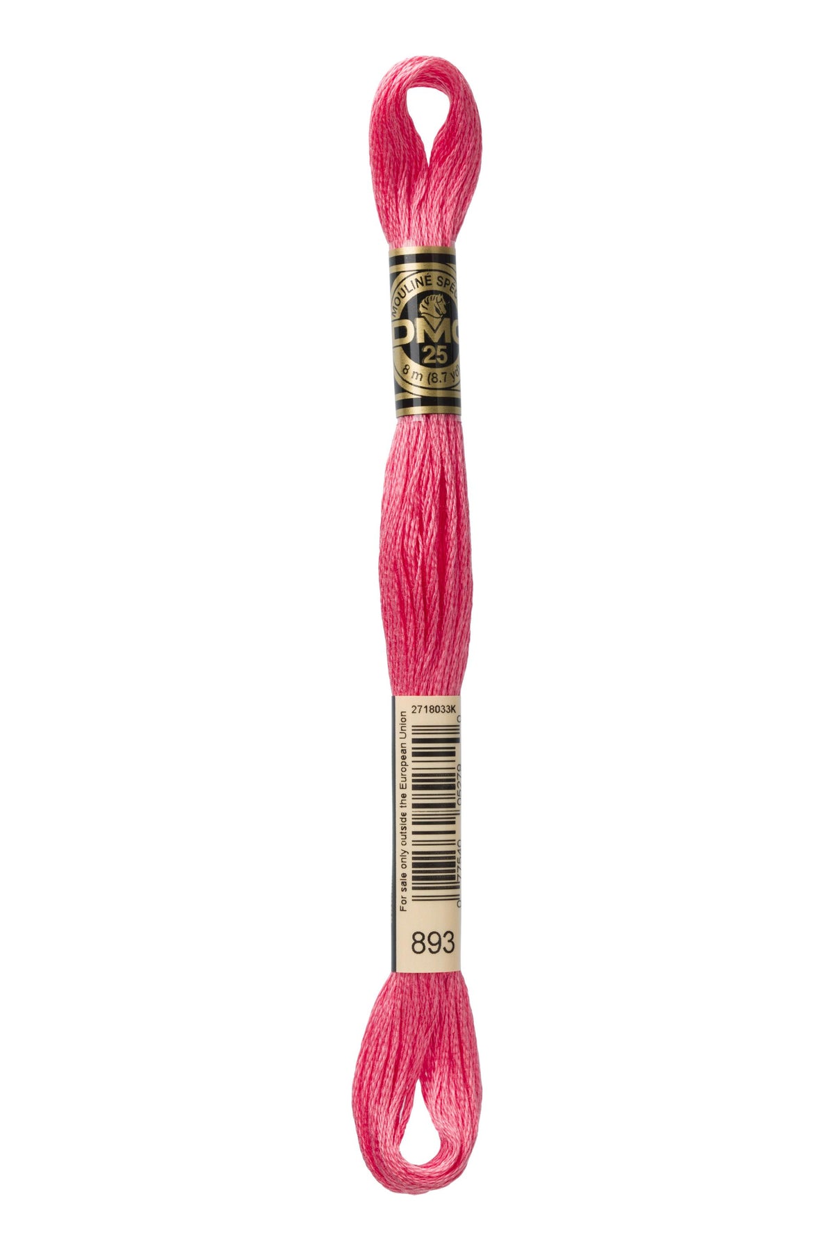 DMC Mouliné Spécial 25, colore 893, matassina da 8 metri, 100% cotone