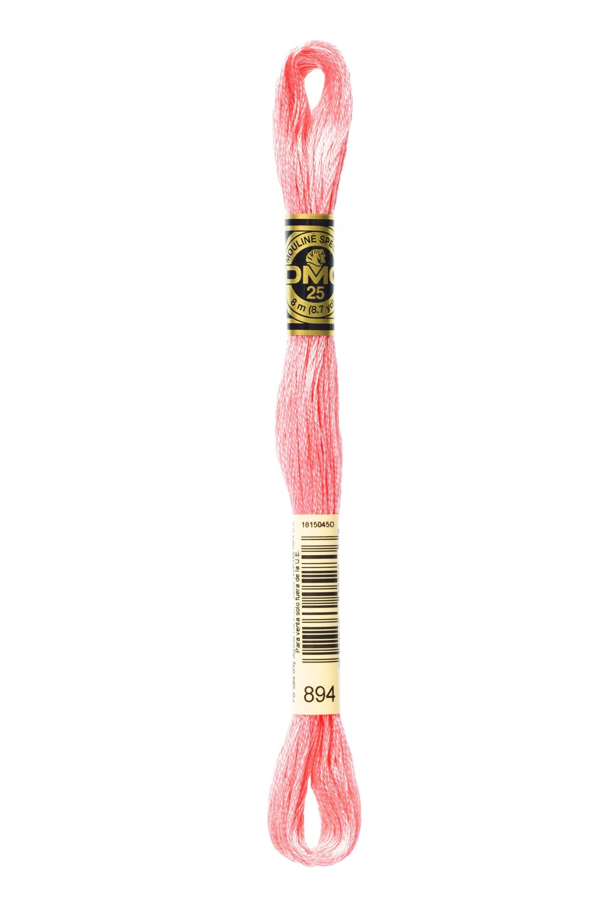 DMC Mouliné Spécial 25, colore 894, matassina da 8 metri, 100% cotone