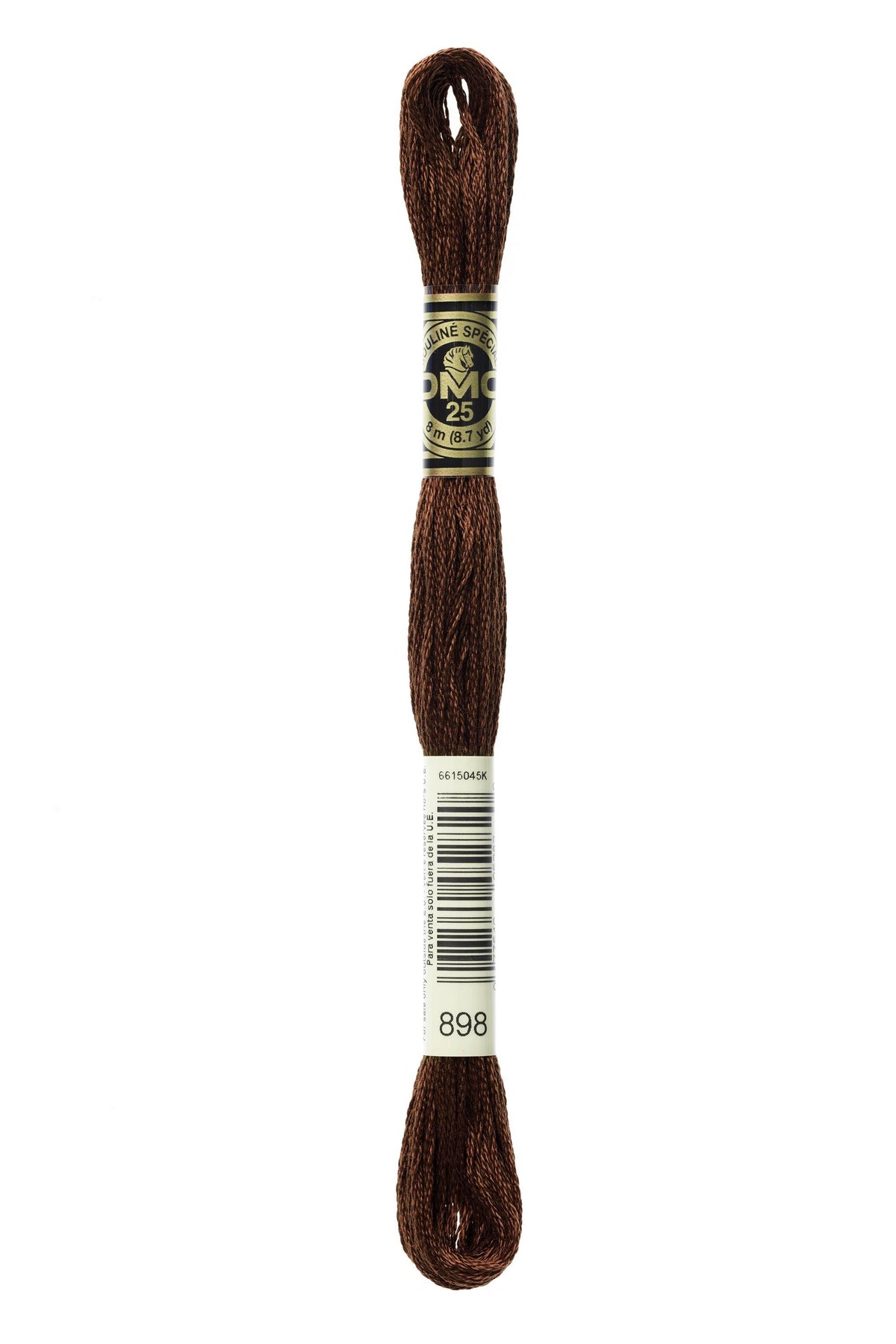 DMC Mouliné Spécial 25, colore 898, matassina da 8 metri, 100% cotone