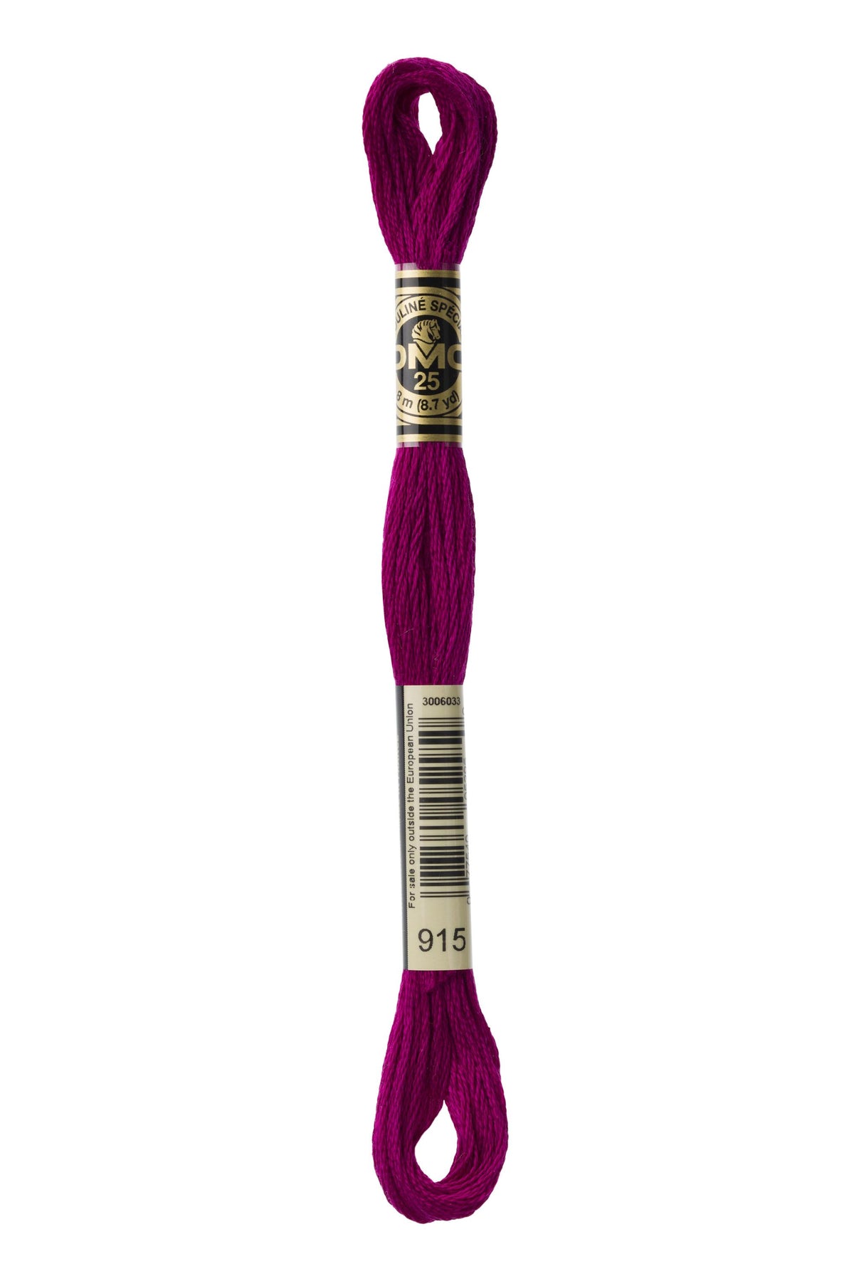 DMC Mouliné Spécial 25, colore 915, matassina da 8 metri, 100% cotone