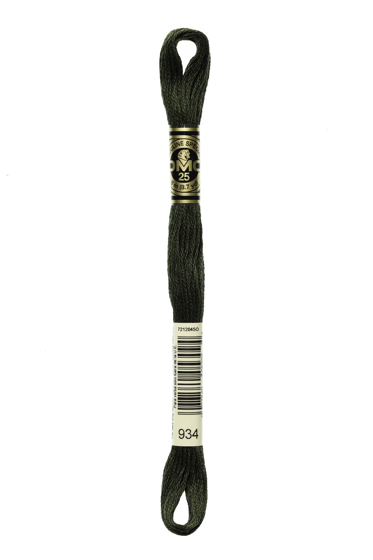 DMC Mouliné Spécial 25, colore 934, matassina da 8 metri, 100% cotone